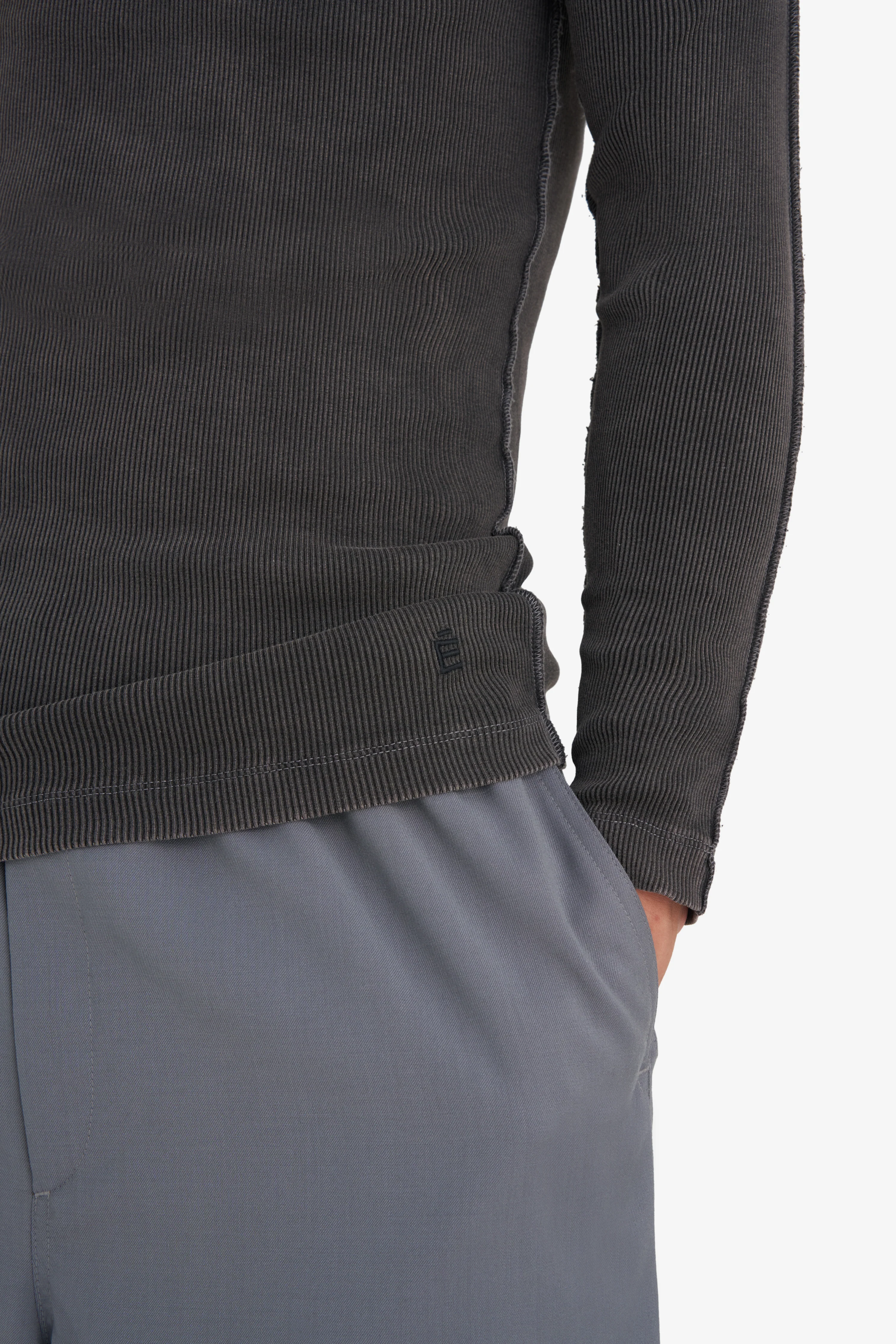 RIB LONG SLEEVES T-SHIRT WASH - Image 5